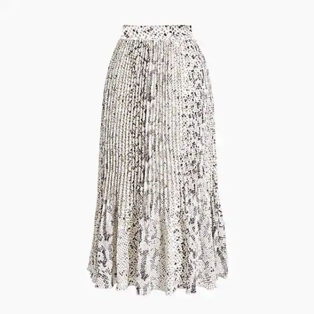 J.Crew Animal-print pleated midi skirt. NWT